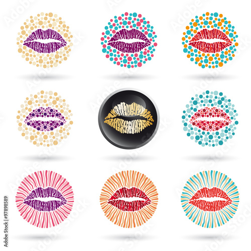 beauty salon and cosmetics logo with mouth