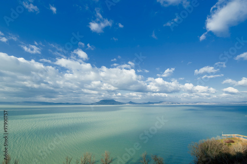 Beautiful landscape from lake Balaton in Hungary photo