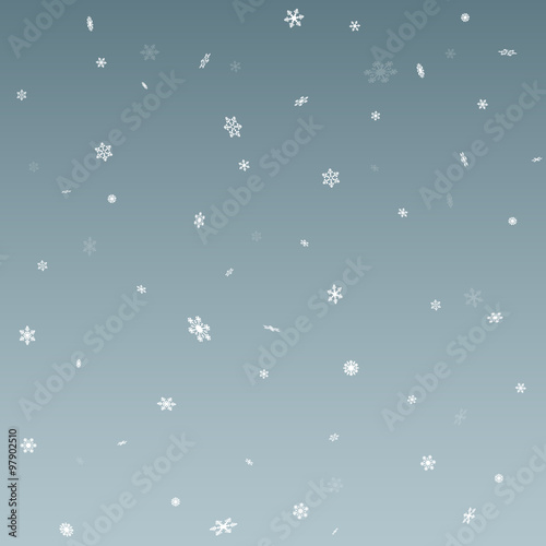 White Snowflake Falling Background Simple Vector