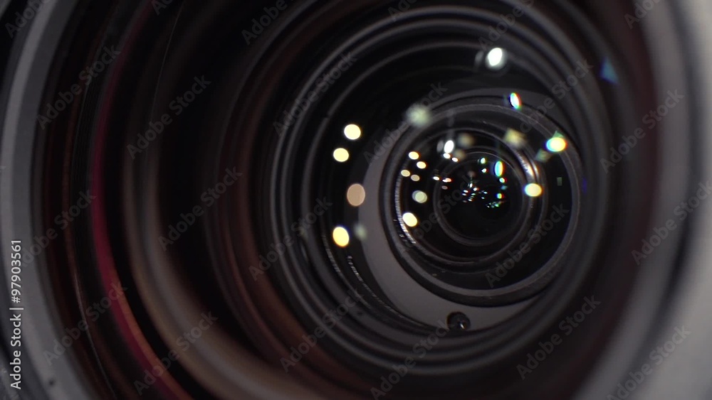 Close-up macro of Television Camera Lens.