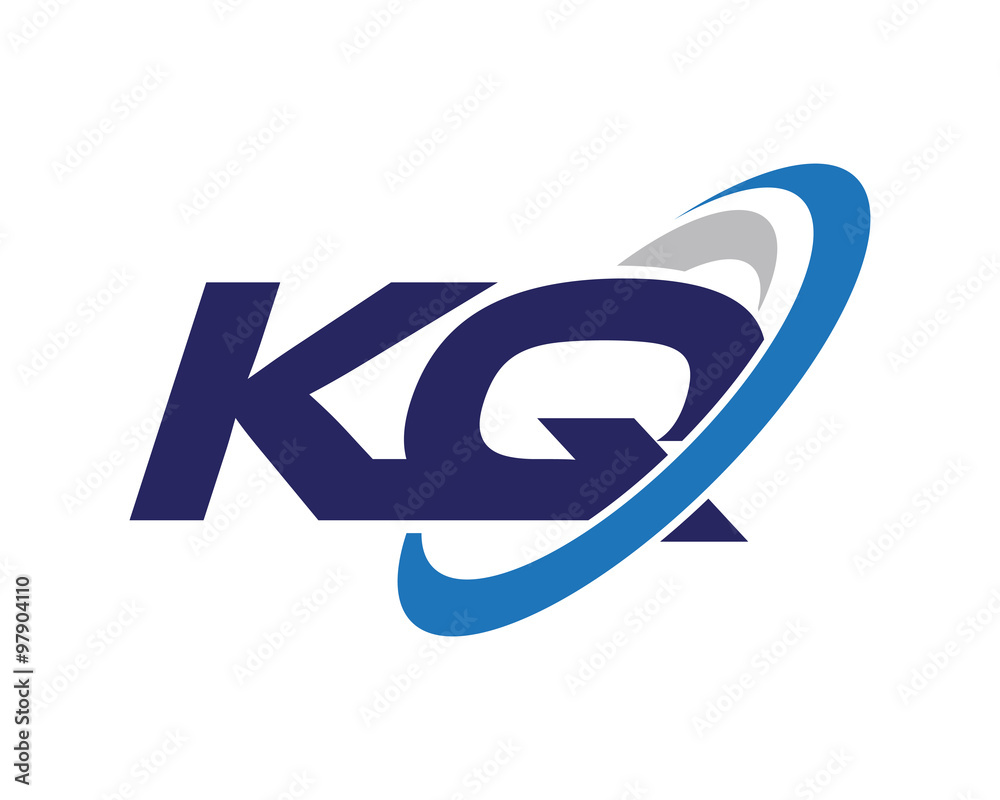 Fototapeta KQ Letter Swoosh Quantum Logo