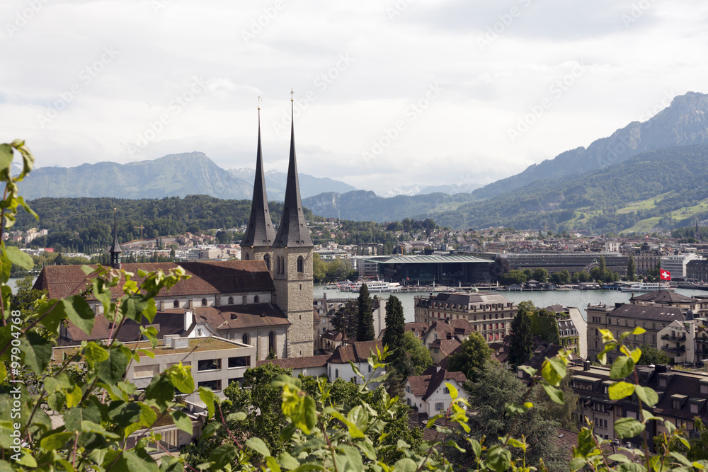Luzern Stadt Panorama von oben - Schweiz