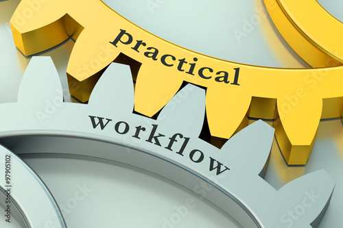 practical workflow concept on the gearwheels photo