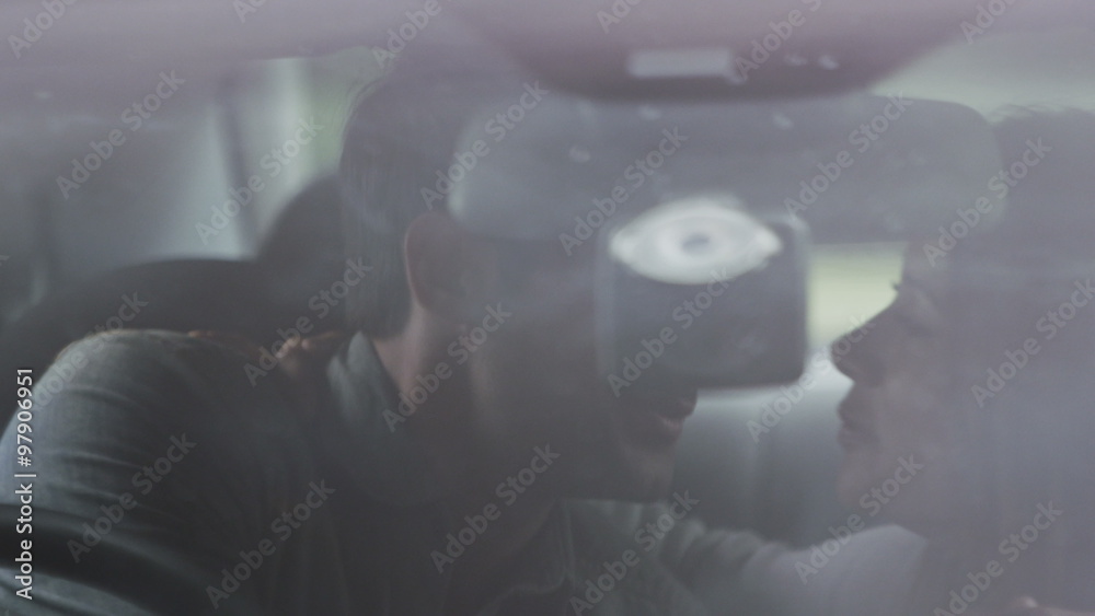 Happy couple in car Happy couple in car