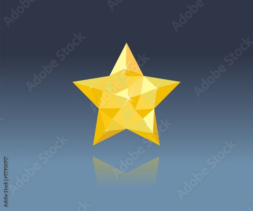 Estrella Navidad low poly sobre fondo azul