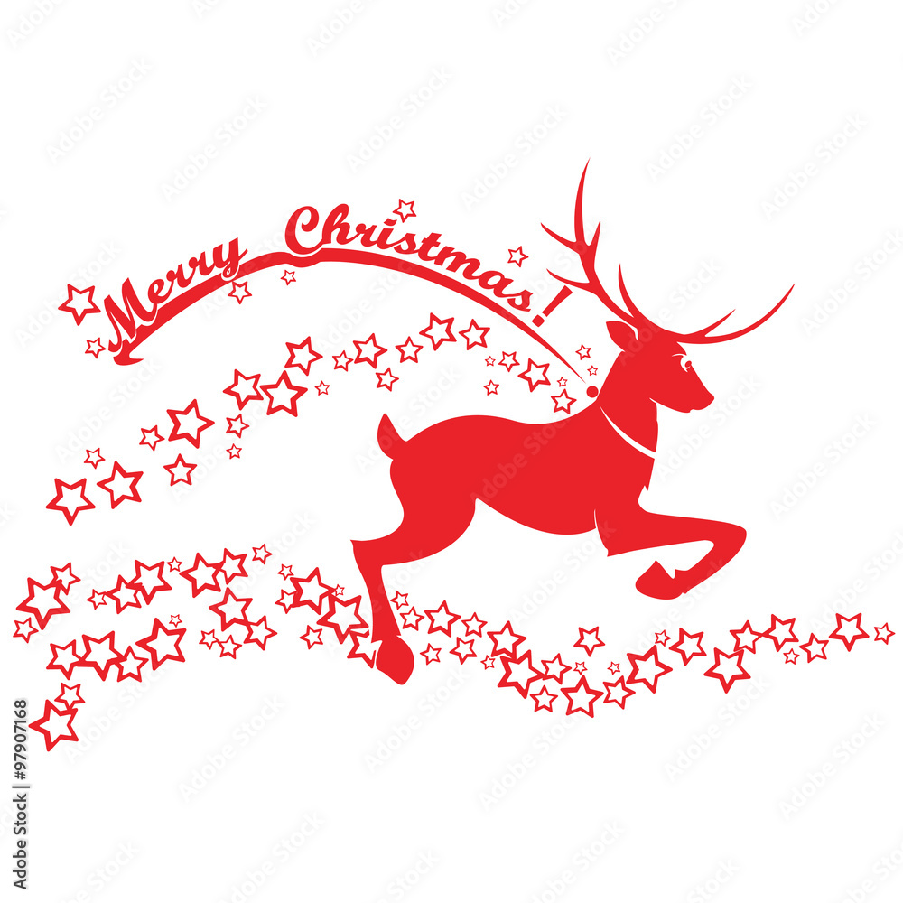 Reindeer and stars on a white background. Vector illustration Reindeer and stars on a white background. Vector illustration