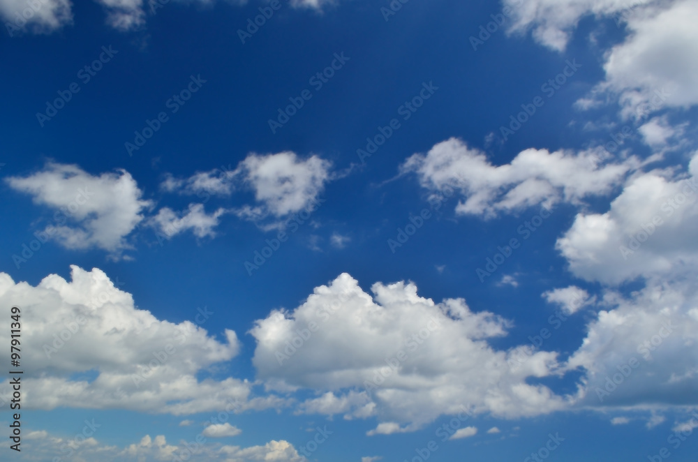 White clouds and blue sky with sun light. White clouds and blue sky with sun light.