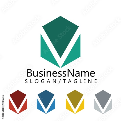 hexagonal logo icon Vector