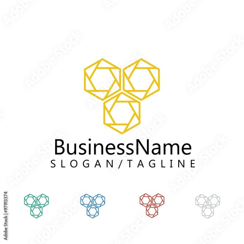 hexagonal logo icon Vector
