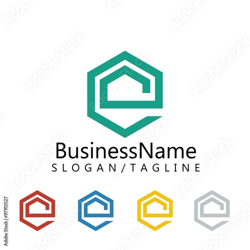 hexagonal logo icon Vector