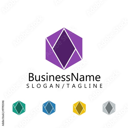 hexagonal logo icon Vector