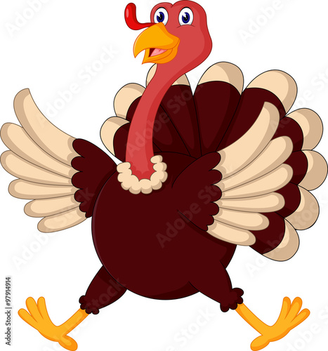 illustration of cute Cartoon turkey 