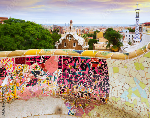 Park Guell at Barcelona. Spain