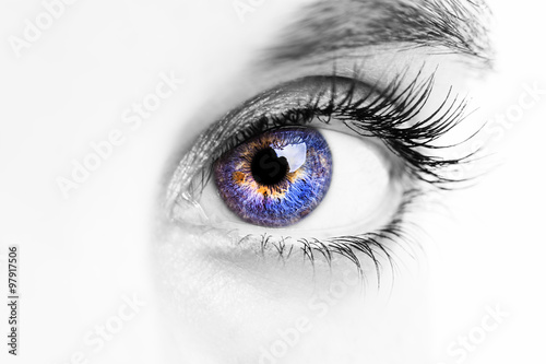 Beautiful insightful look blue woman s eyes
