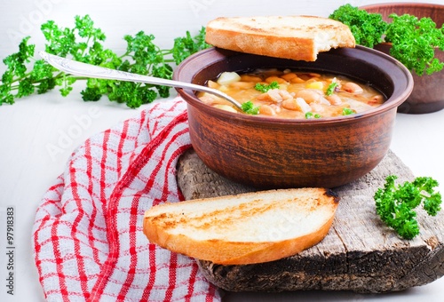 soup with beans and vegetables