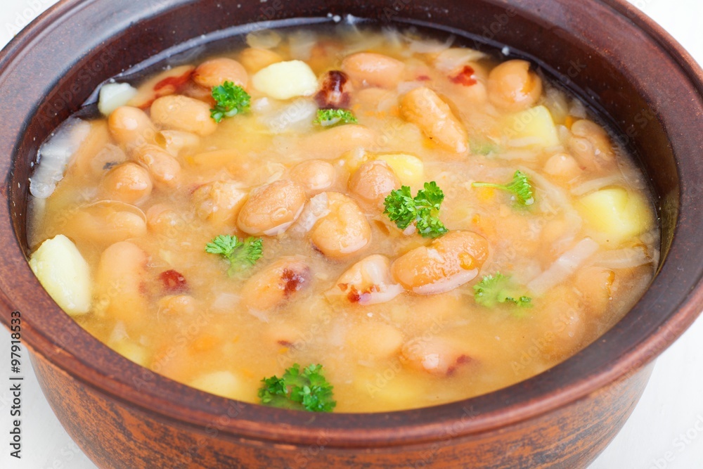 soup with beans and vegetables