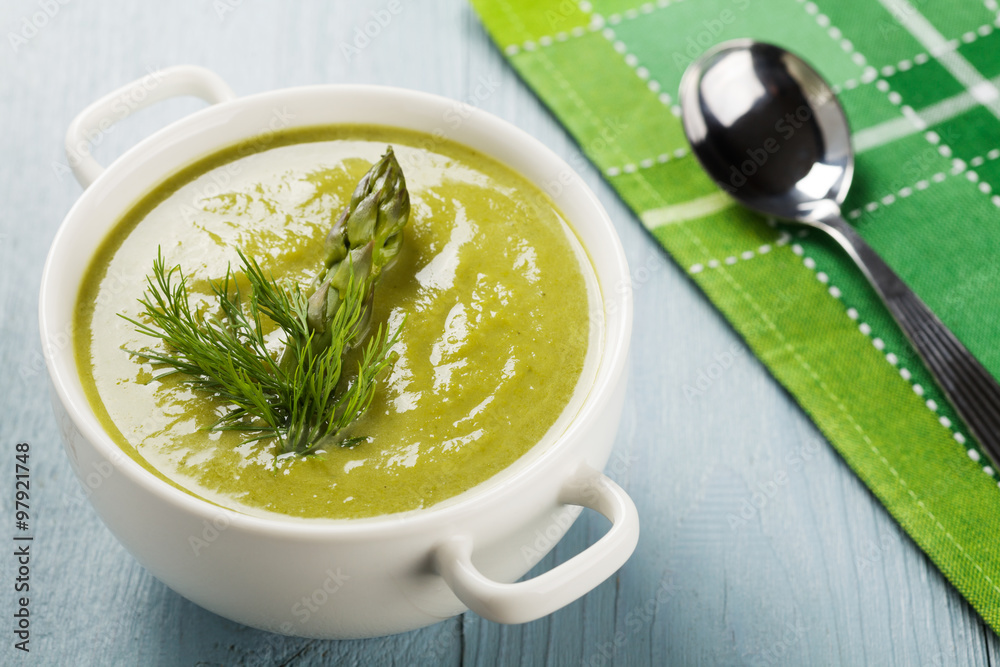 Delicious soup with asparagus. Delicious soup with asparagus.