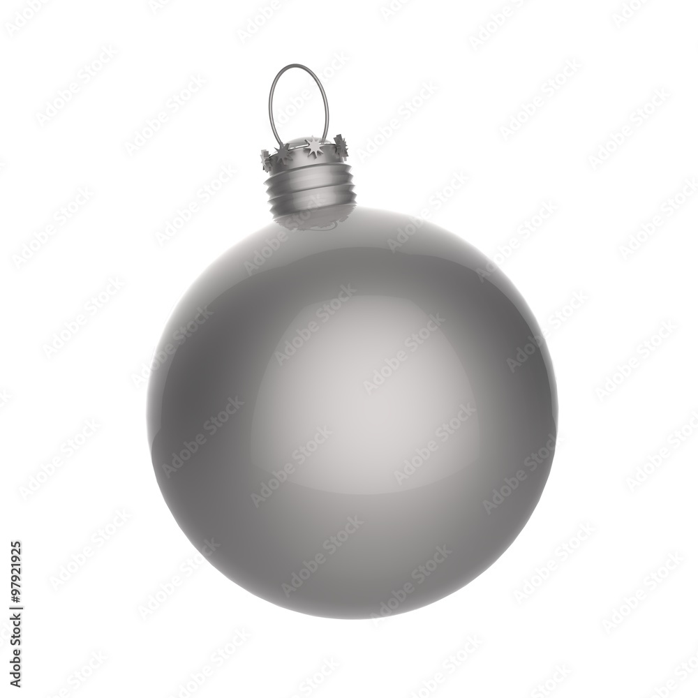 Empty 3d Christmas ornament on white background