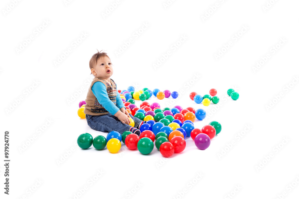 baby plays with toys studio isolated baby plays with toys studio isolated