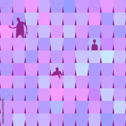 The purple seamless pattern with the auditorium and people