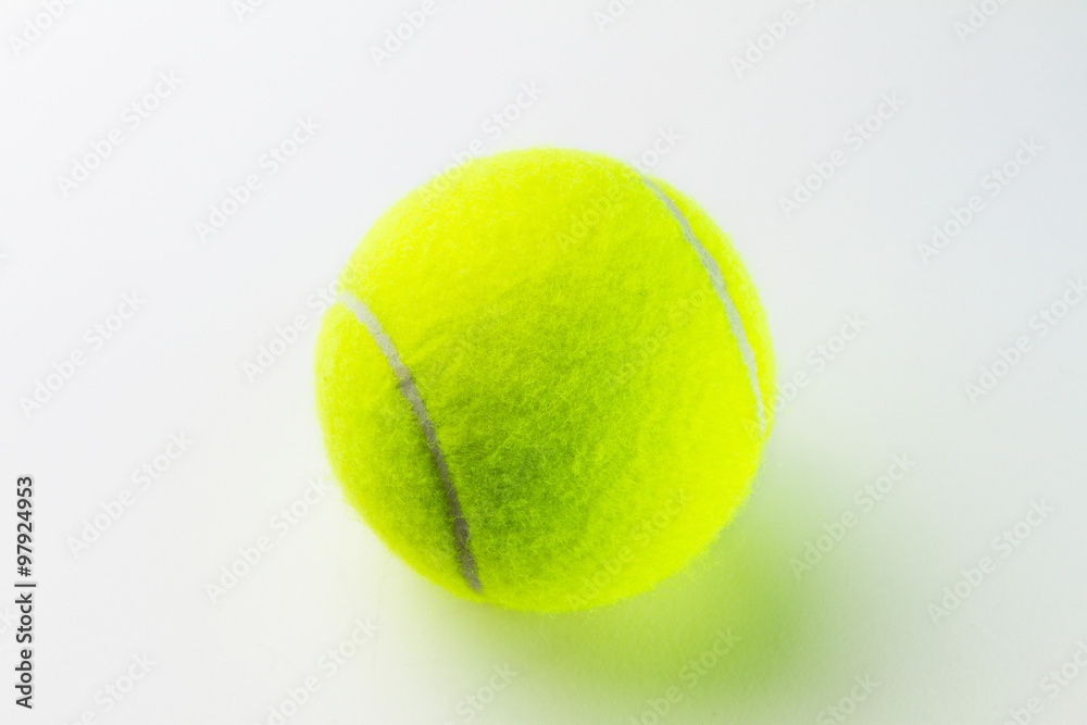 tennis ball on the white background.
