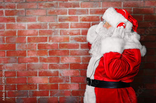 Santa Claus with headphones...