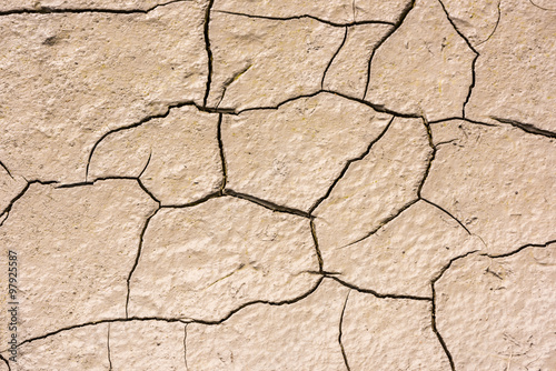 details of a dried cracked seabed