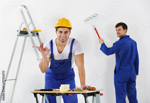 Workers in apartment