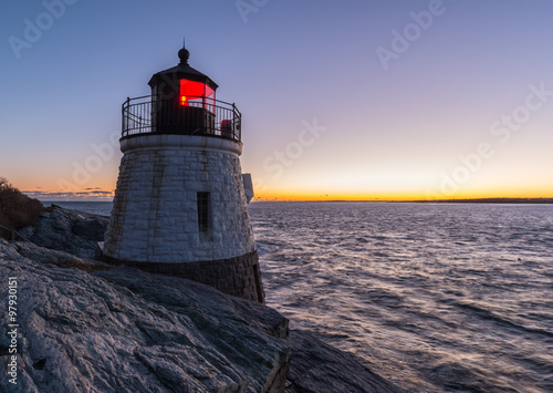 Castle Hill Lighthouse at sunset
