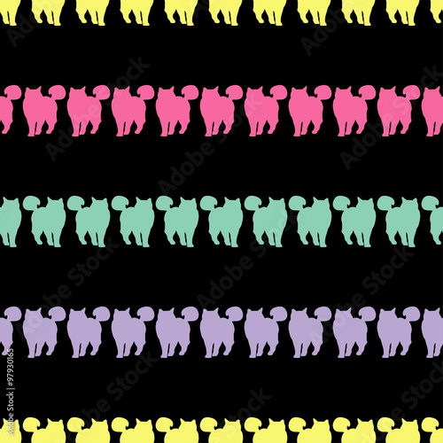 Seamless vector background with decorative cats