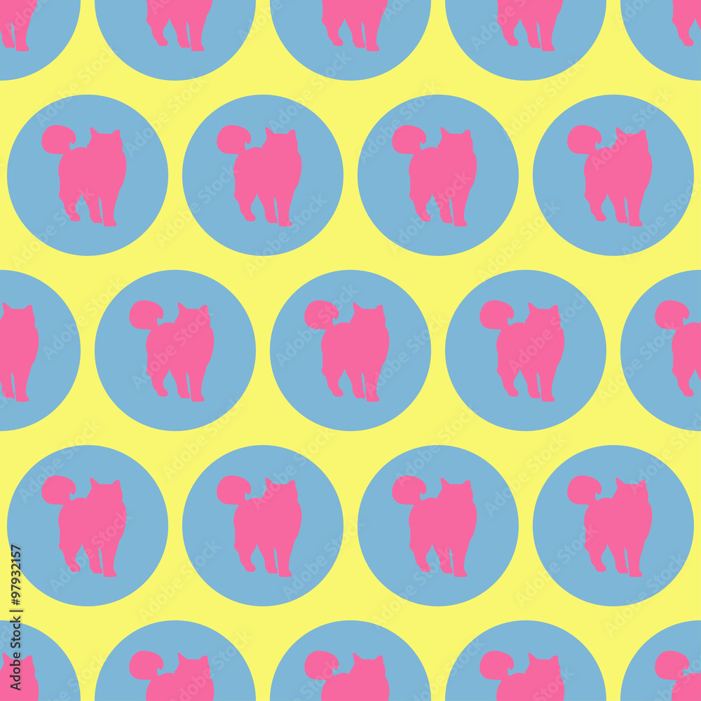 Seamless vector background with decorative cats in the style of pop art Seamless vector background with decorative cats in the style of pop art