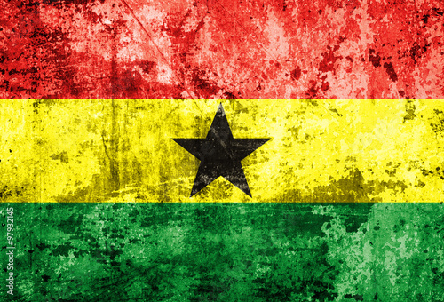 Ghana flag on old paper