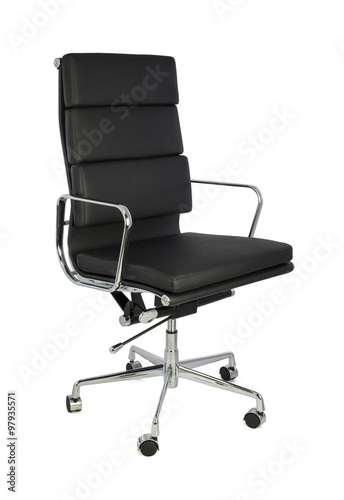 Black Office Chair on White Background