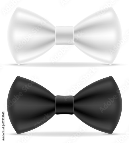 Fotografija black and white bow tie for men a suit vector illustration
