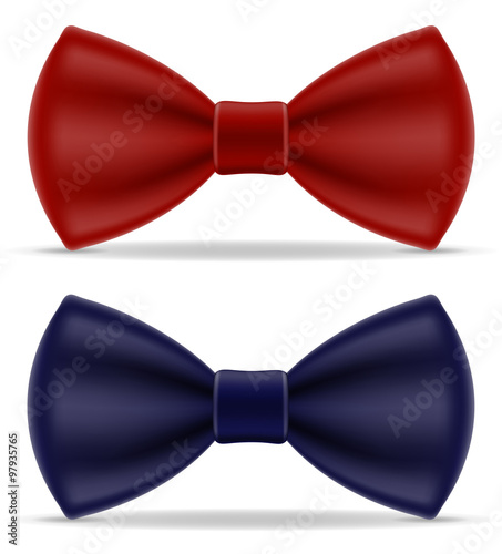 red and blue bow tie for men a suit vector illustration