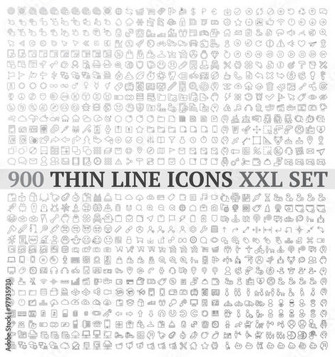Thin line icons exclusive XXL collection
