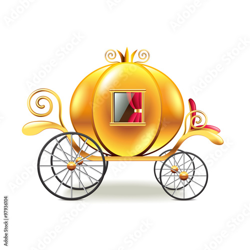 Princess carriage isolated on white vector