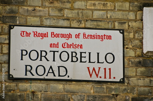 London Street Sign, Portobello Road, Borough of Kensington and Chelsea