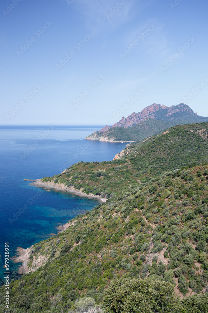 The coast of Corsica, France near village of Girolata