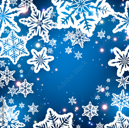 Winter blue background.