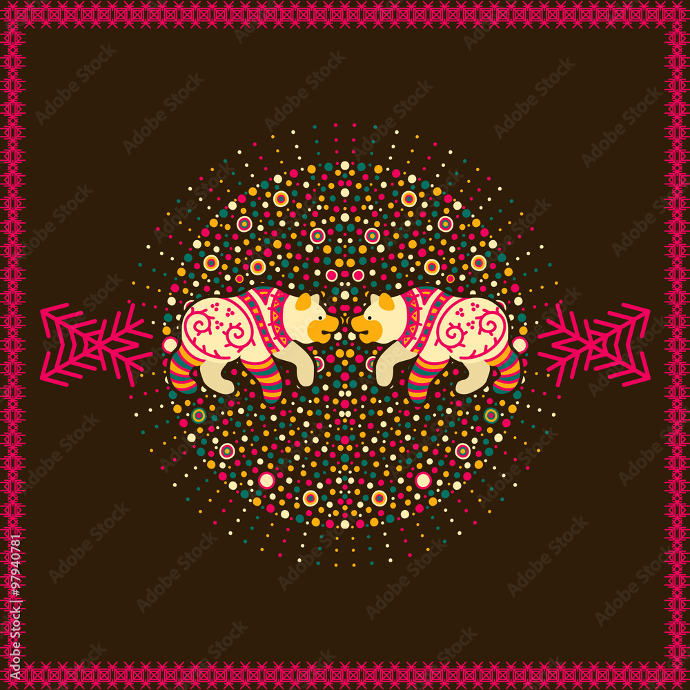 Naklejka premium Filimonovo circular ornament
