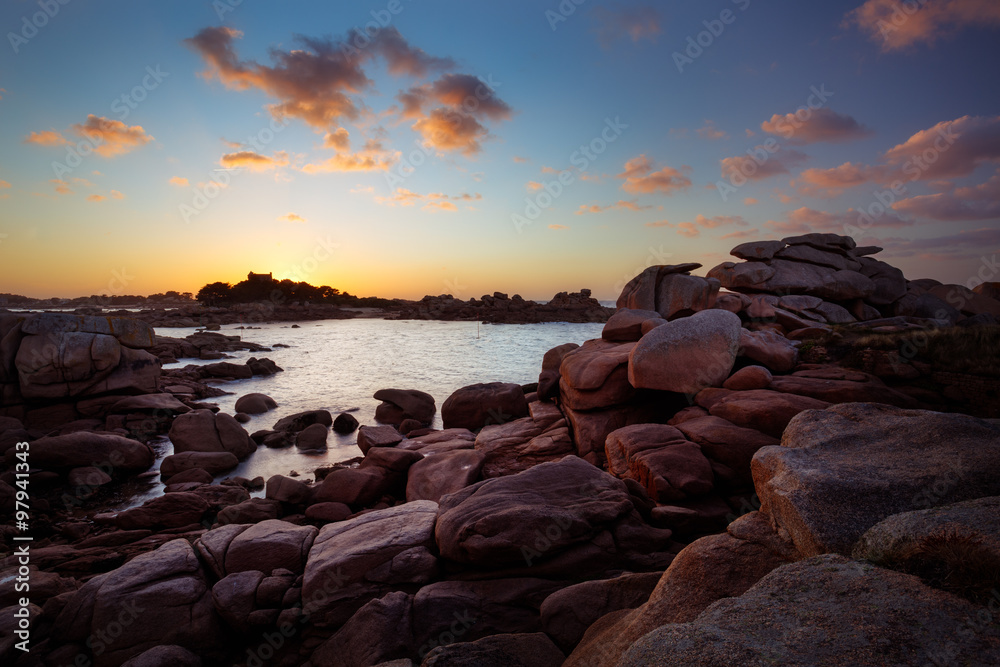 Ploumanach, Brittany, France at sunset