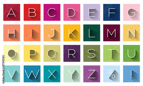 Flat Design Letters, icons alphabet concept background photo