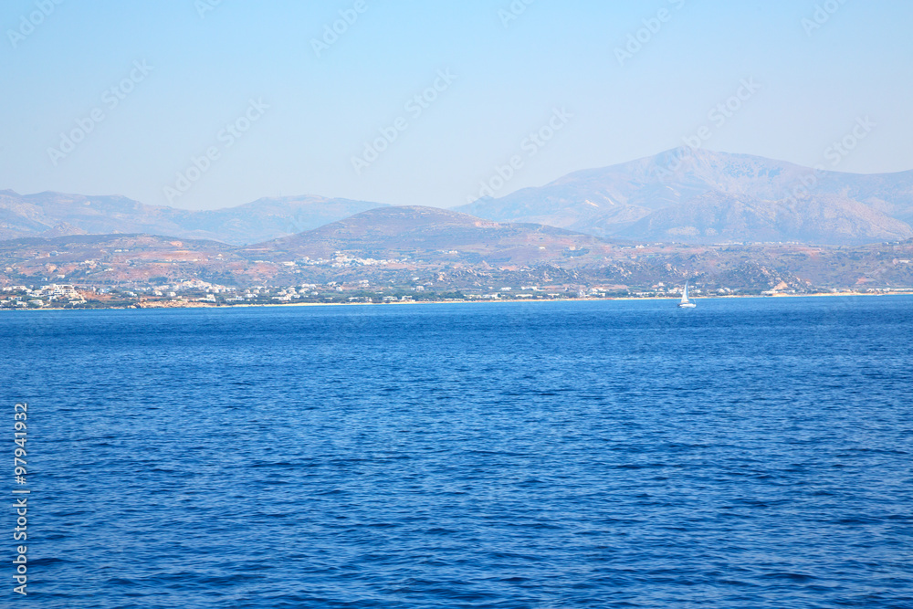 from the boat greece islands in mediterranean sea