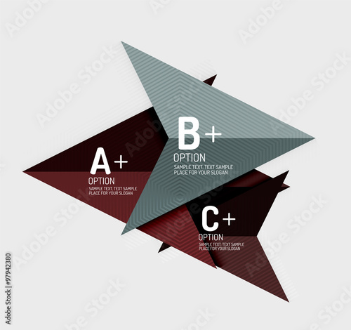 Paper style abstract geometric shapes with infographic options