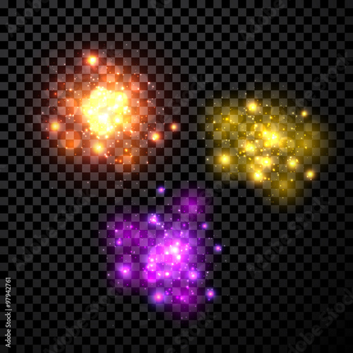 Festive color firework set.