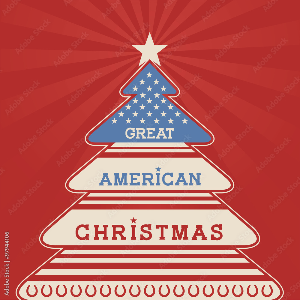 American christmas tree poster