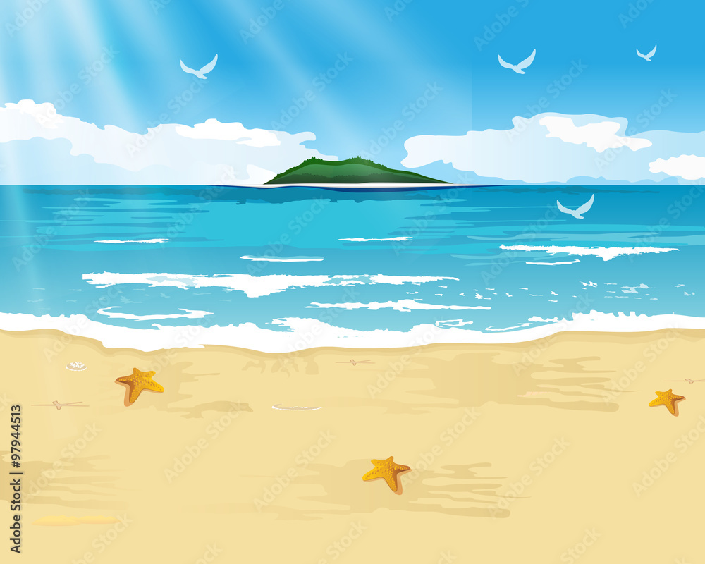 Naklejka premium Beach Up ocean
