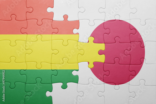 puzzle with the national flag of bolivia and japan