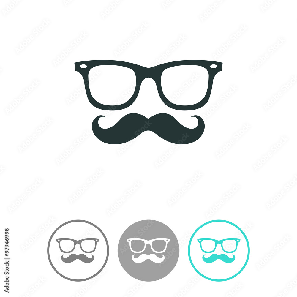 Mustache and Glasses vector icon. Mustache and Glasses vector icon.